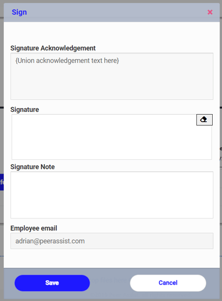 Employee Timecard Signatures