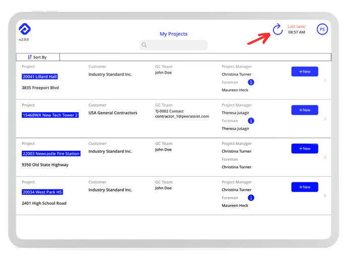 Project centric mobile view