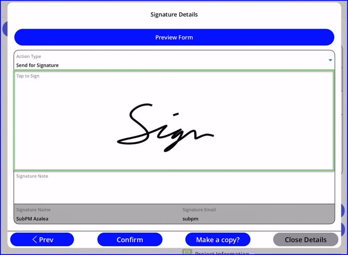 Send for signature