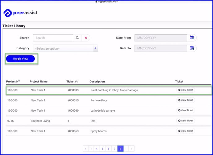 toggle view tix library