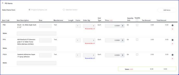 web po with excess quantity